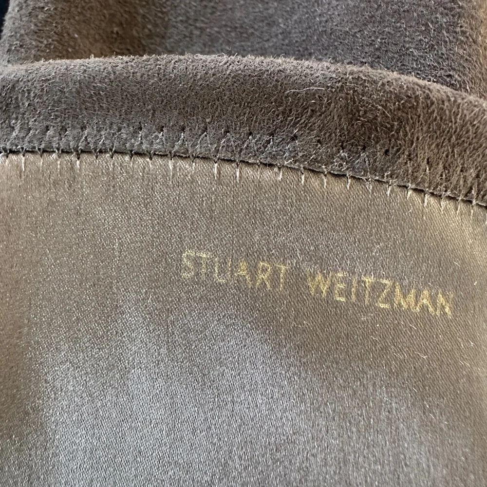 Stuart Weitzman Tieland Over The Knee Tall High Heeled Suede Boots Brown Size 9
